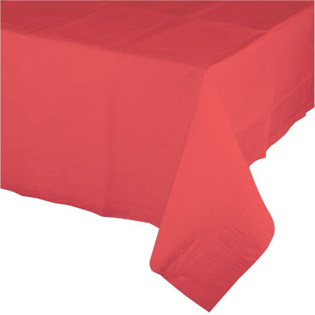 Coral Plastic Table Cover